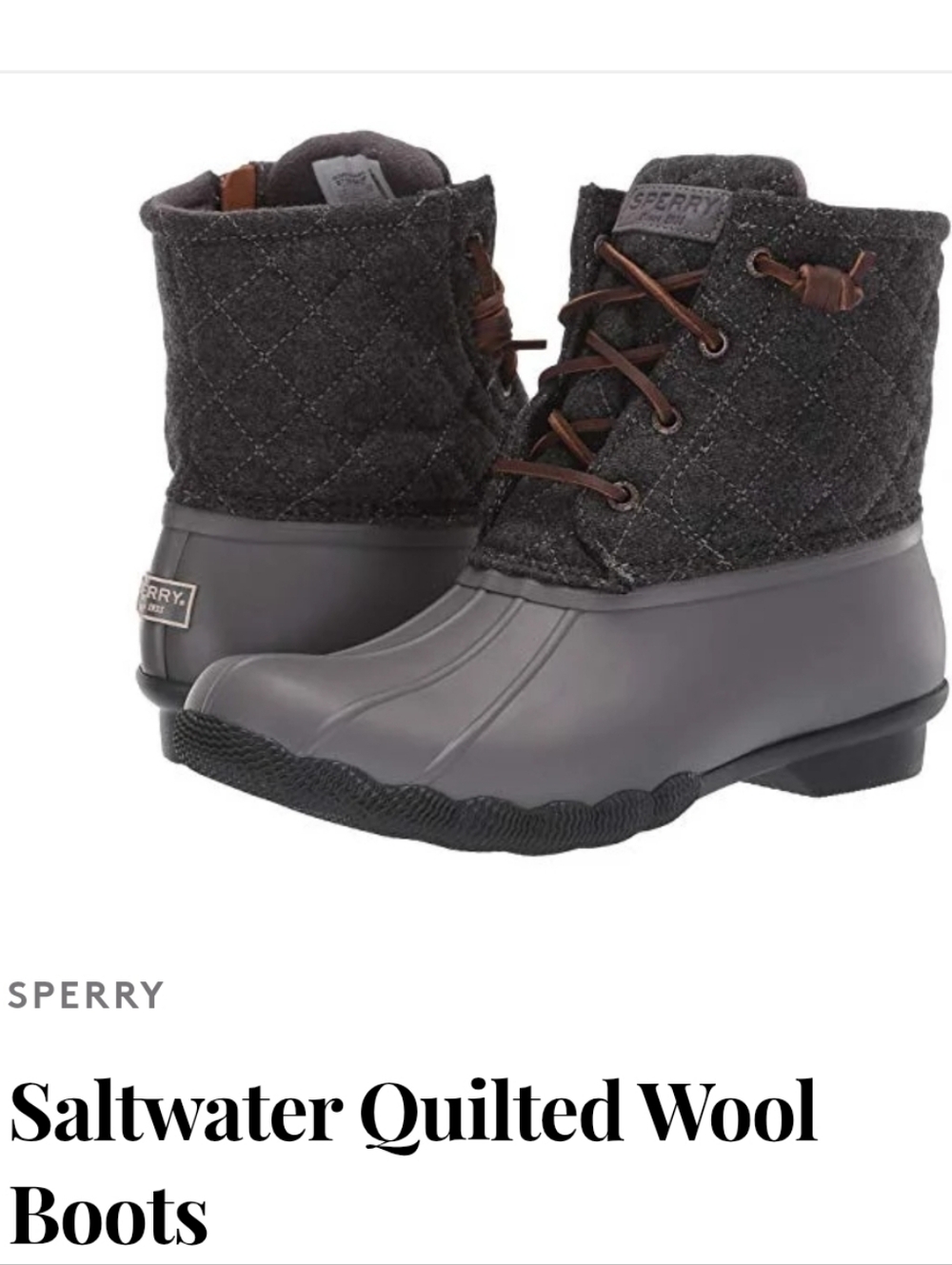 Sperry Women's Saltwater Quilted Wool Duck Boots